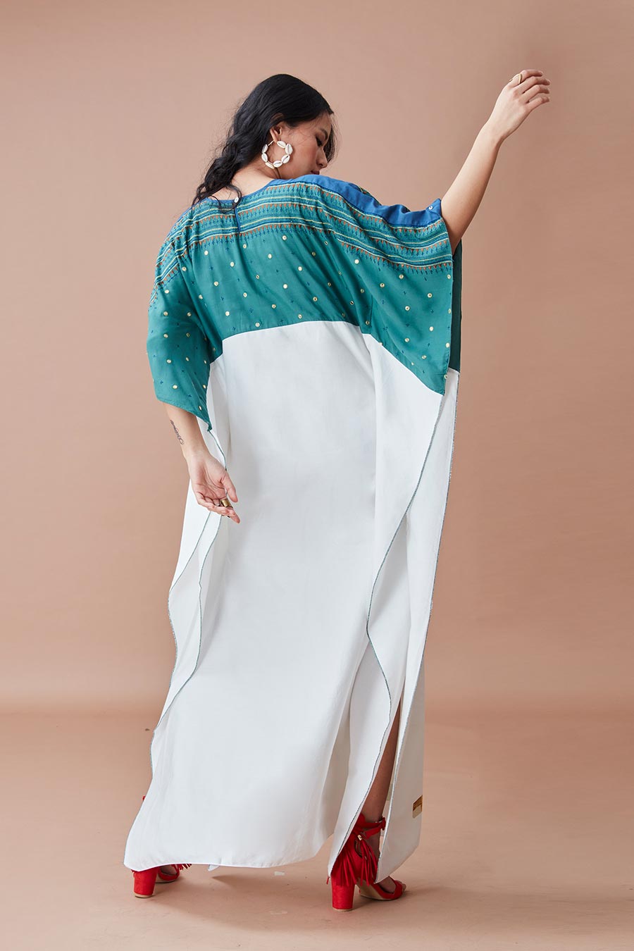 Aahi Pinnacle White Kaftan Dress