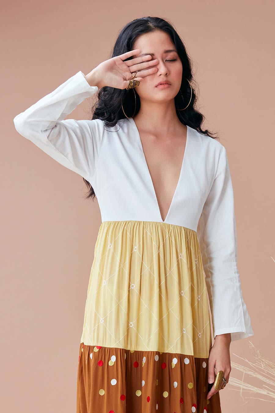 Juie Multicolour Long Tiered Dress