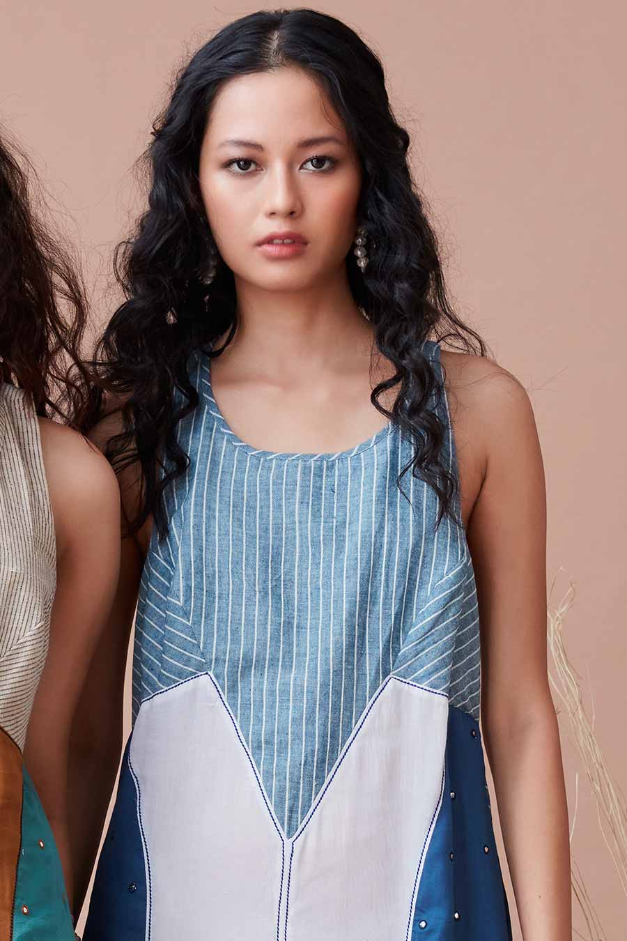 Dhaga Indigo Embroidered Dress