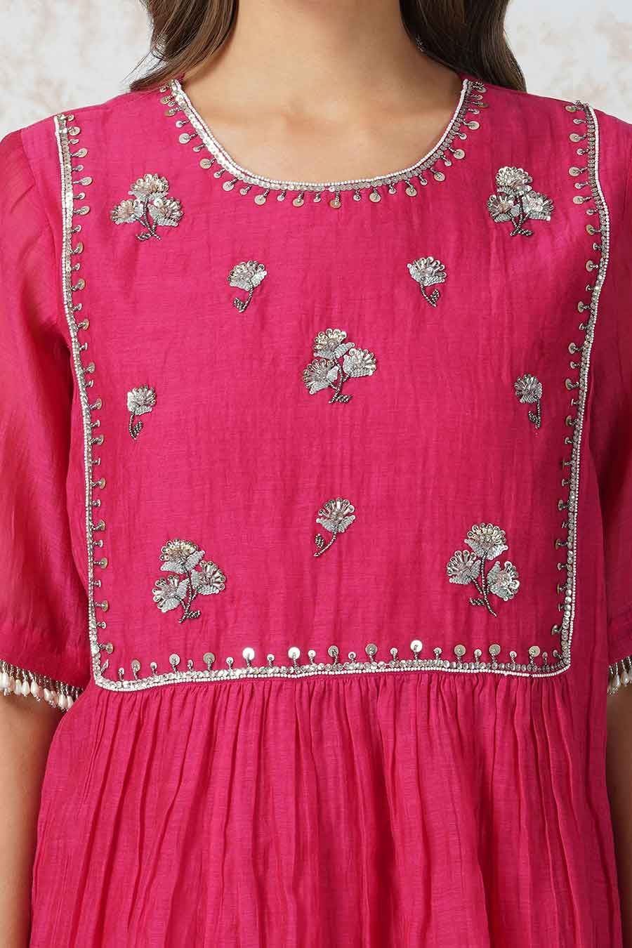 Antique Work Rani Pink Top & Pants Set