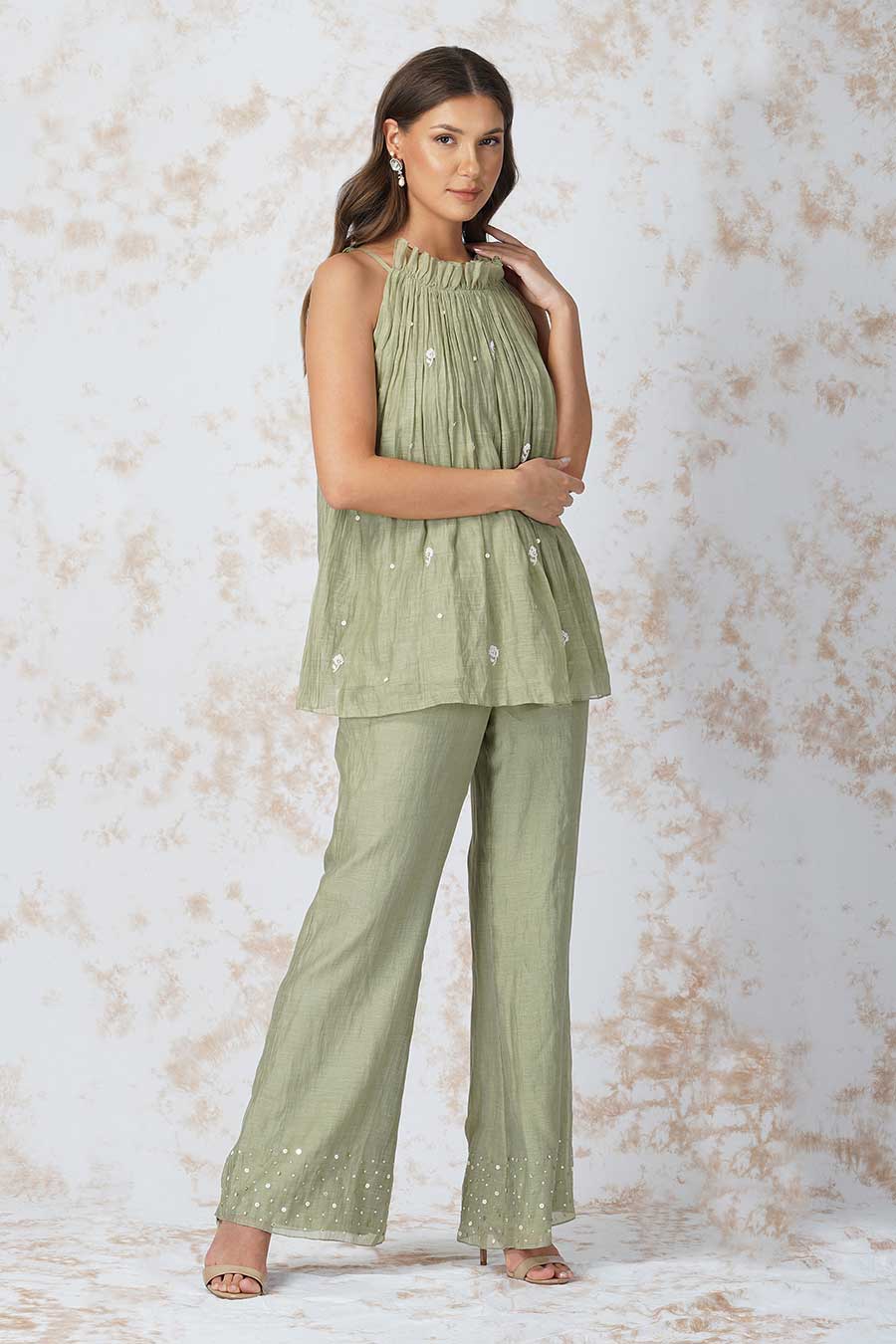 Baroque Work Green Co-Ord Set