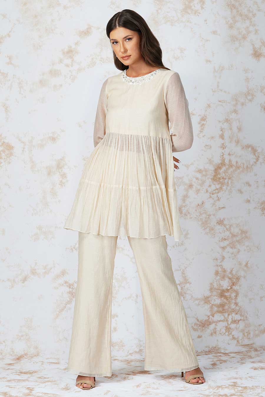 Baroque Work Ivory Co-Ord Set