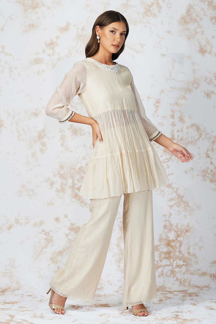 Baroque Work Ivory Co-Ord Set