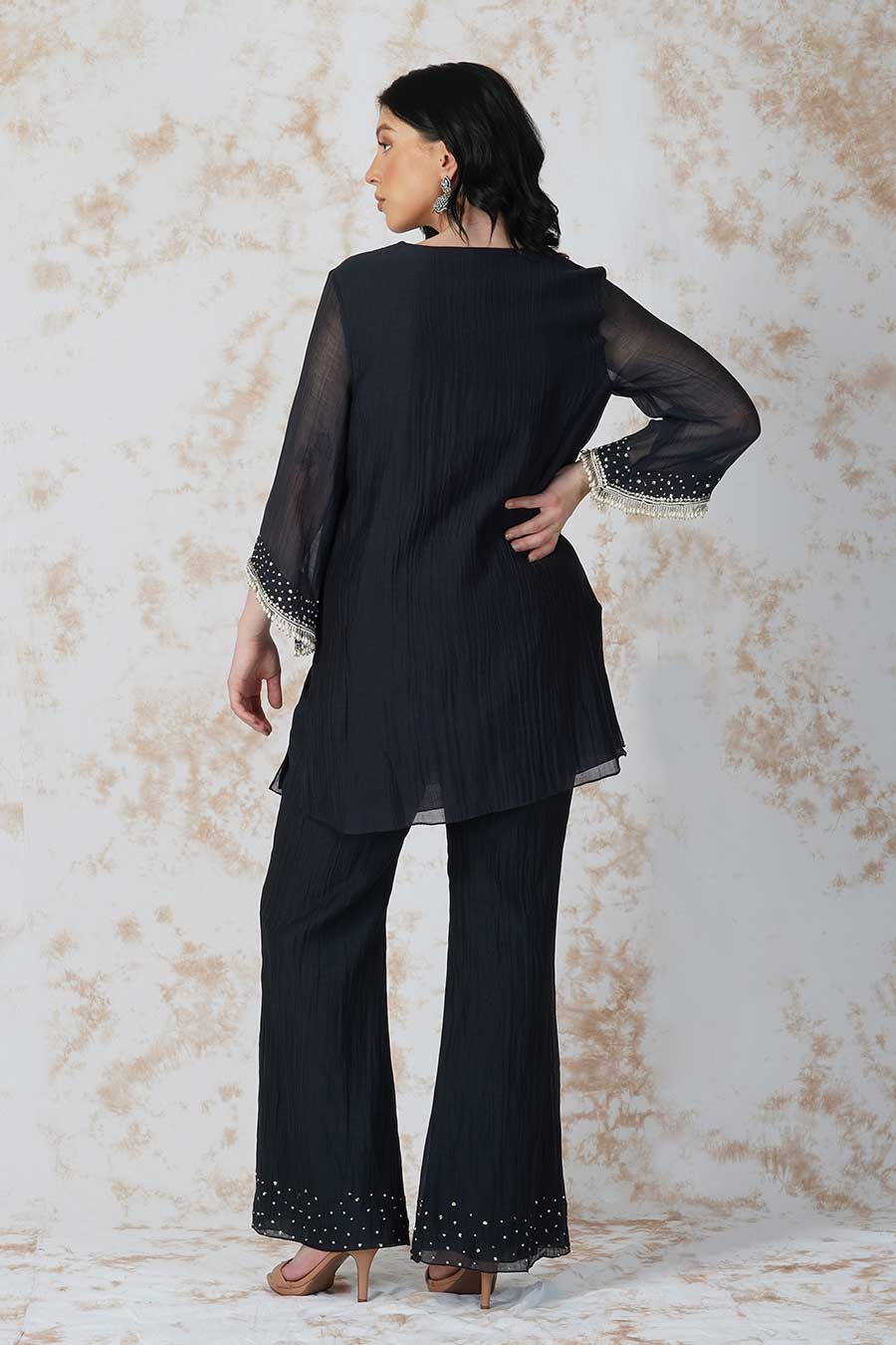 Baroque Flower Black Co-Ord Set