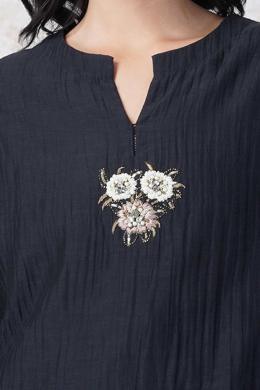 Baroque Flower Black Co-Ord Set