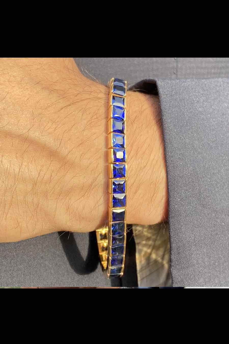 Blue Sapphire Bracelet in 925 silver
