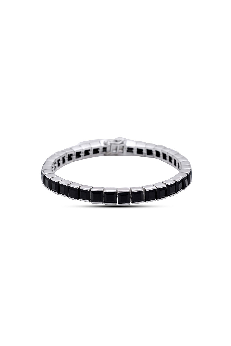 Black Onyx Tennis Bracelet in 925 Silver