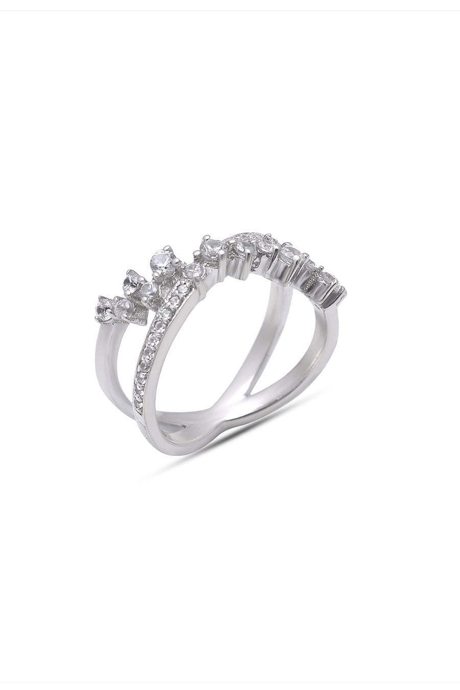 Criss Cross Silver Ring in 925 Silver