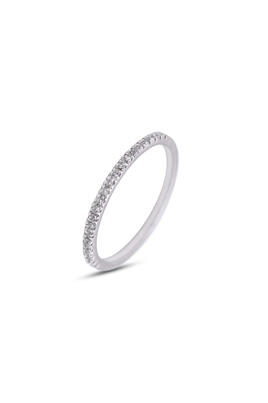 White Topaz Stacking Ring in 925 Silver (Set of 2)