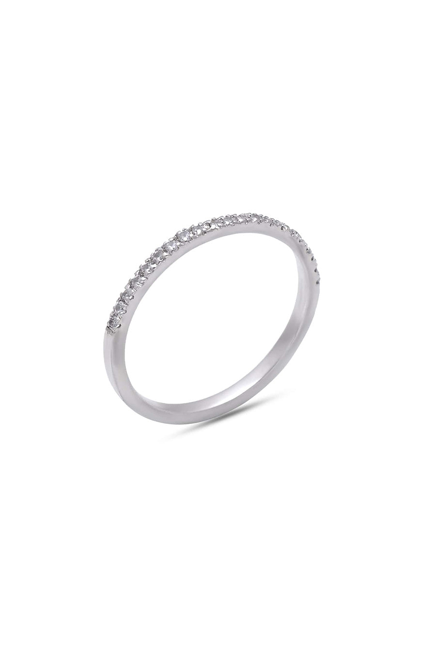 Half Eternity Band with Natural Zircon in 925 Silver