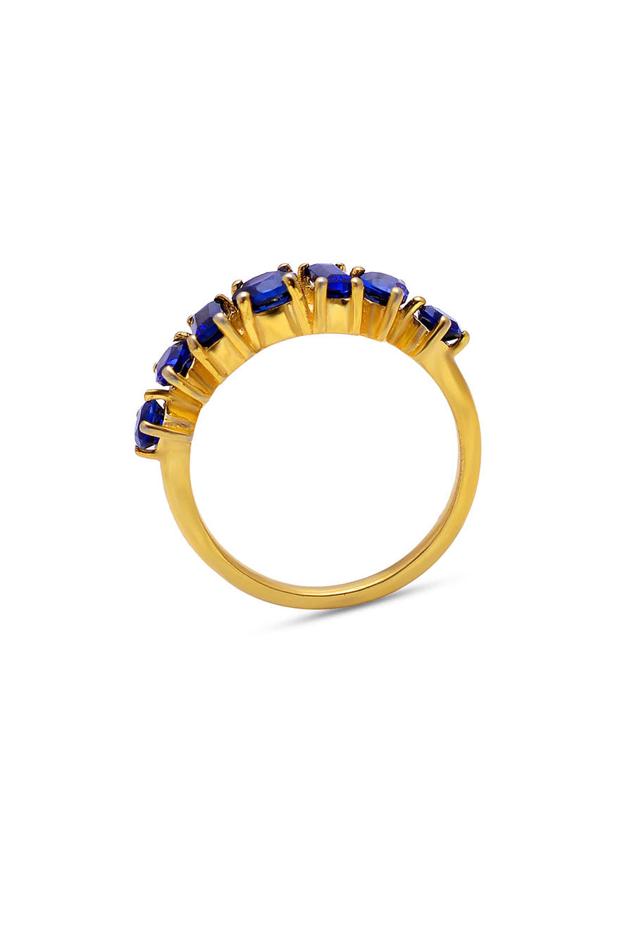 Genuine Sapphire Mixed Shape Ring in 925 Silver