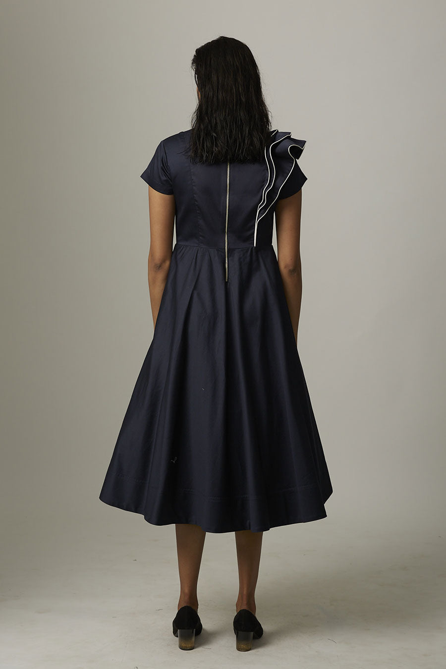 Blue Drama Cancan Midi Dress