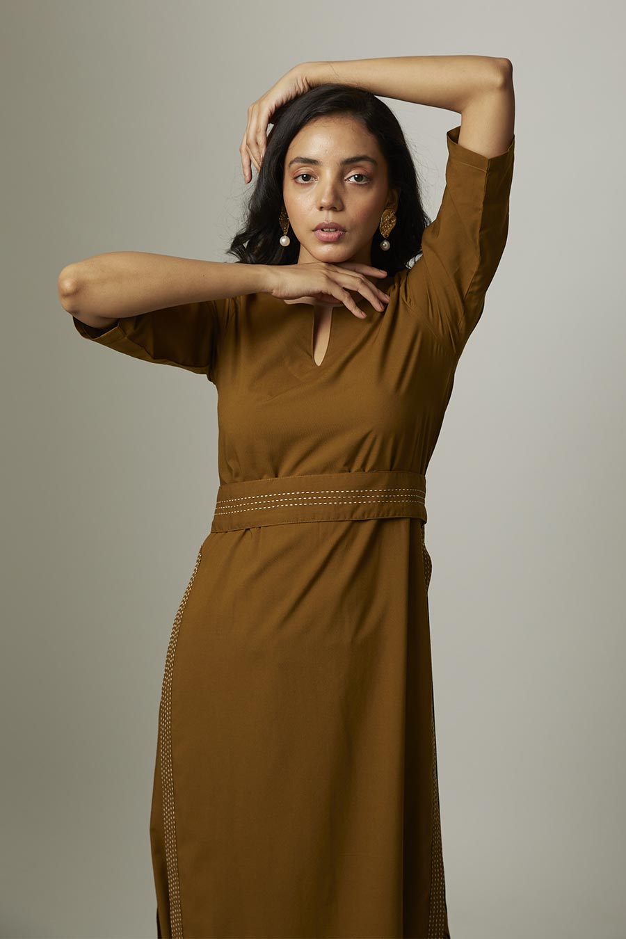 Mustard Kurta & Dhoti Pants Set