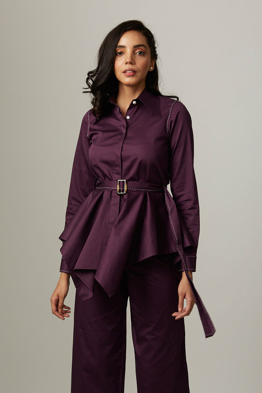 Purple Handkerchief Shirt Top