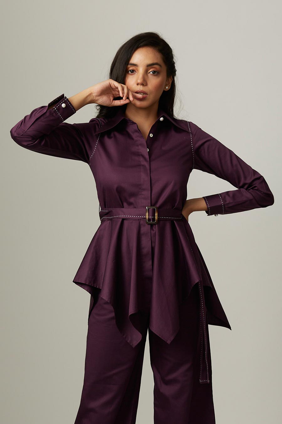 Purple Handkerchief Shirt Top