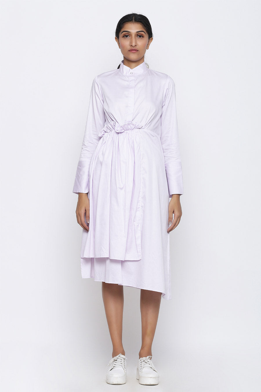 Lilac Asymmetric Midi Dress