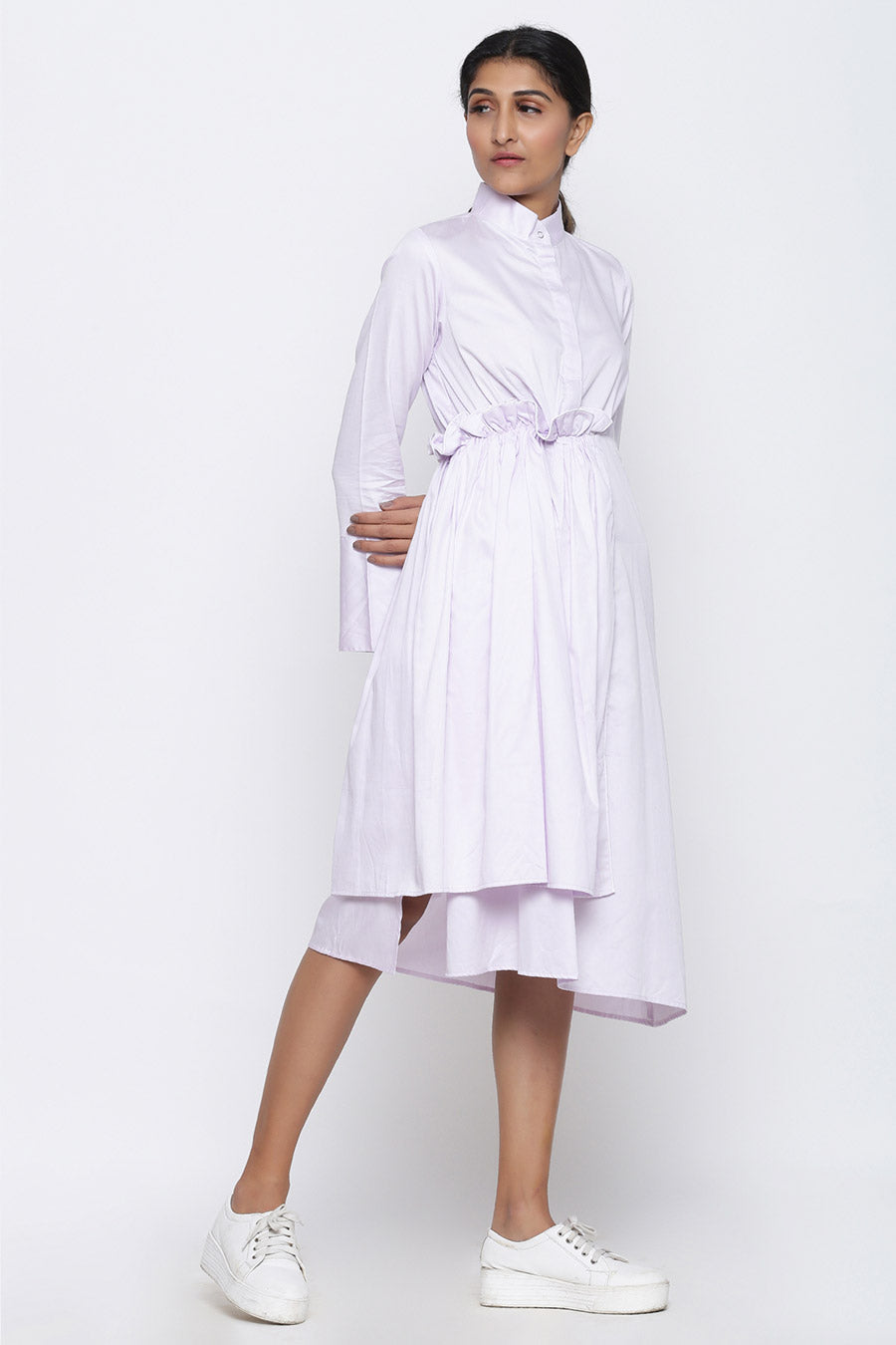 Lilac Asymmetric Midi Dress