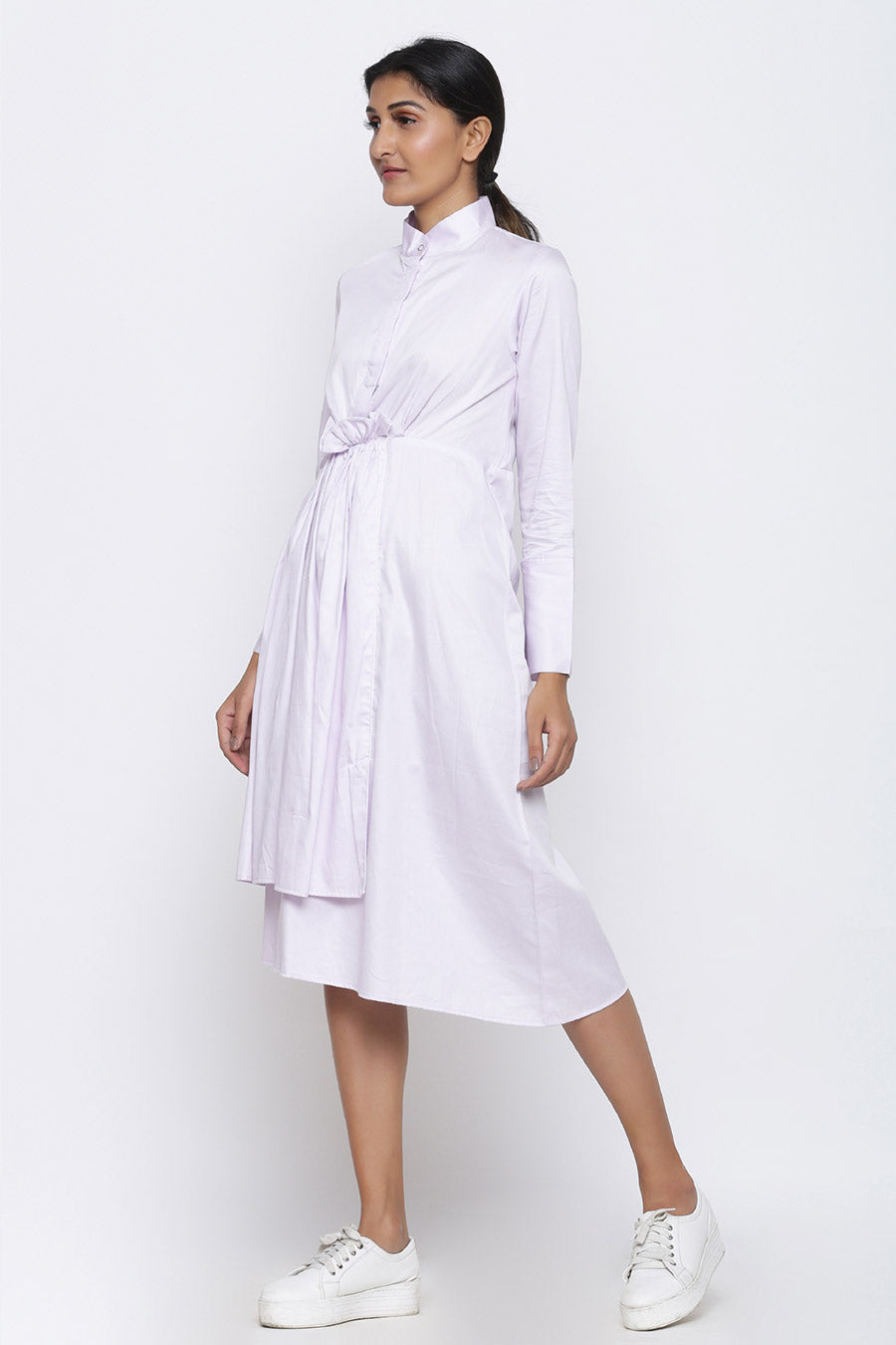 Lilac Asymmetric Midi Dress