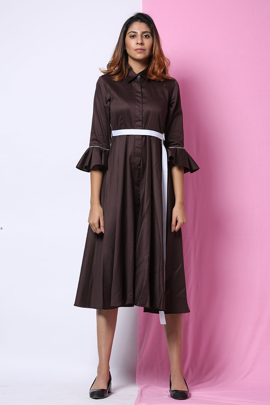 Coffee Drama Sleeve Culotte Jumpsuit