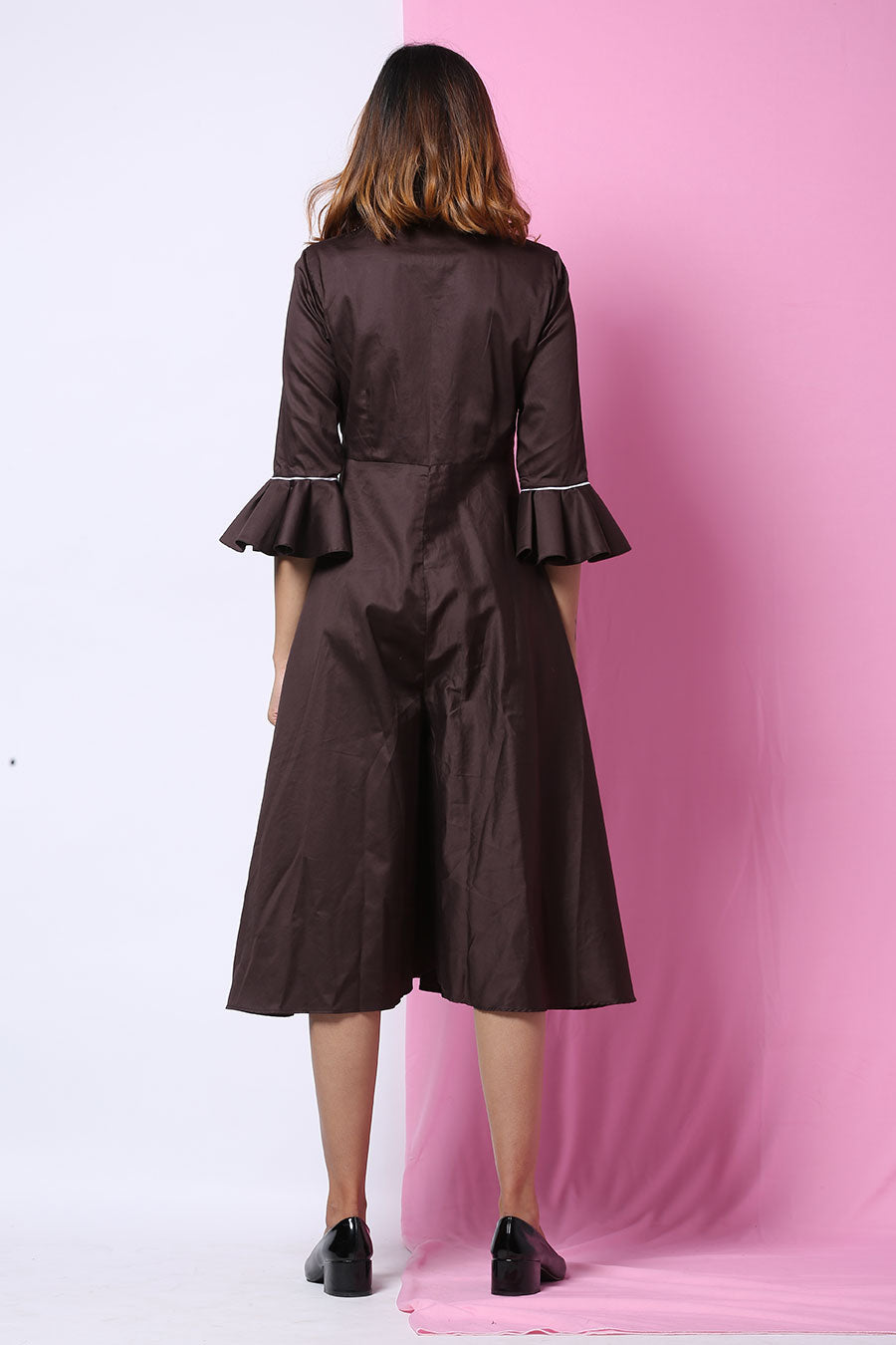Coffee Drama Sleeve Culotte Jumpsuit