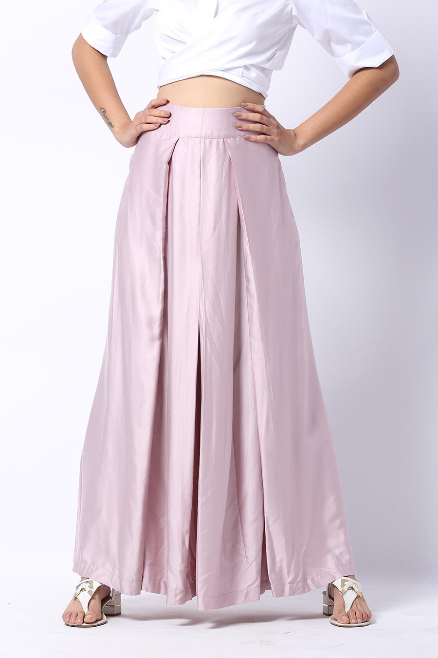 Lilac Double Broad Pleat Pant