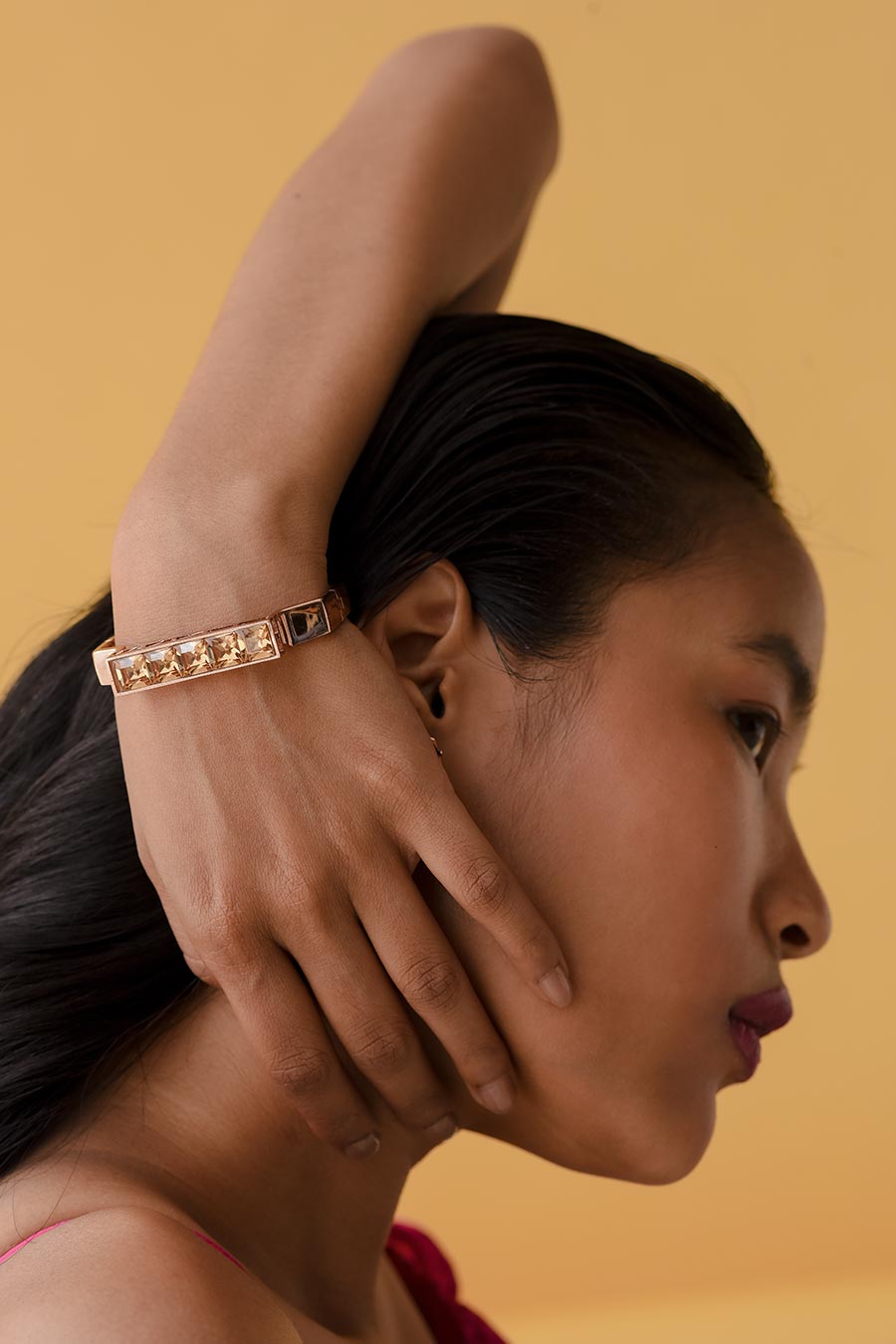 Golden Tan - Gold Swarovski Kada Bracelet