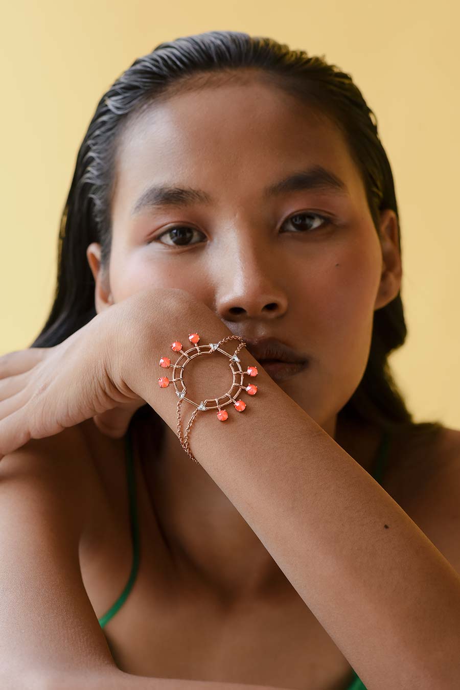 Colored Popsicles - Orange Swarovski Tennis Bracelet
