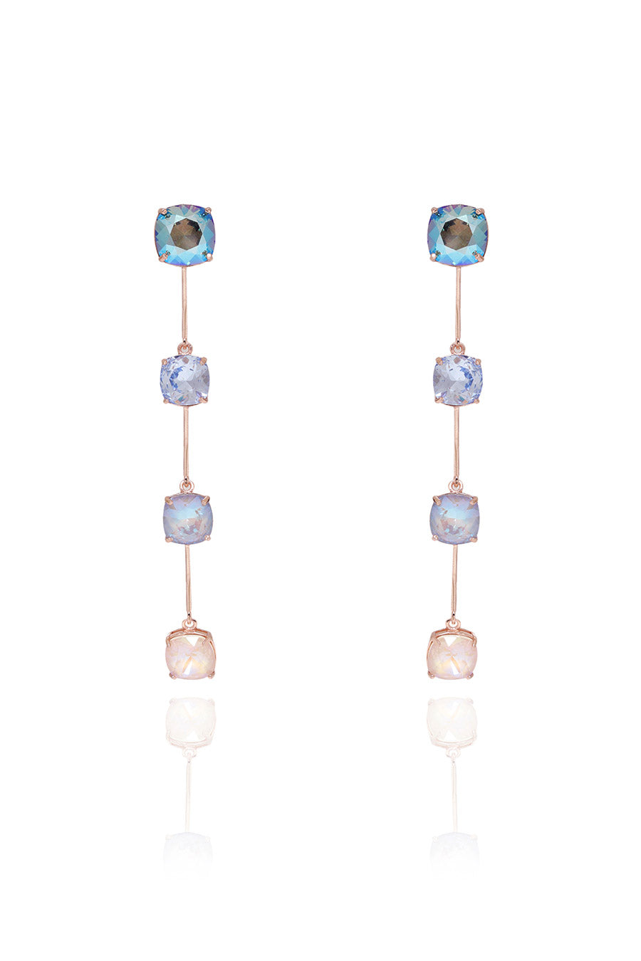 Water Bubbles - Blue Zip Swarovski Earrings