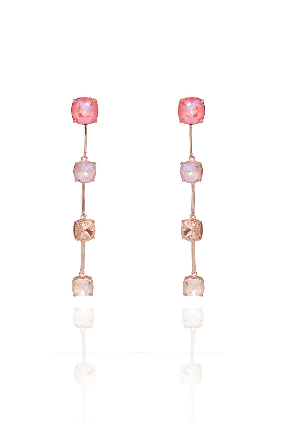 Water Bubbles - Pink Zip Swarovski Earrings