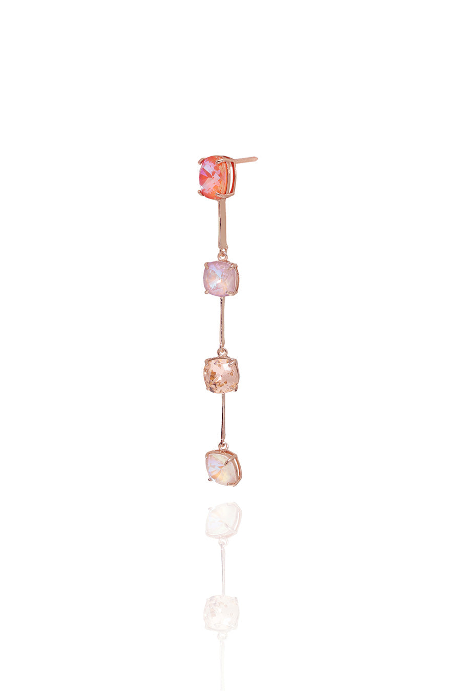 Water Bubbles - Pink Zip Swarovski Earrings