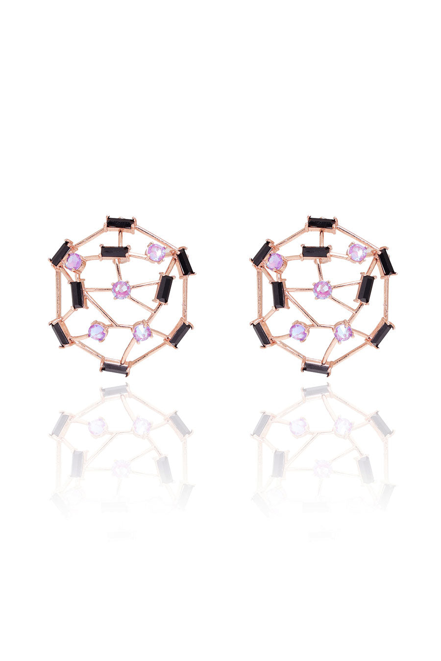 Candy Floss - Purple Swarovski Cage Stud Earrings