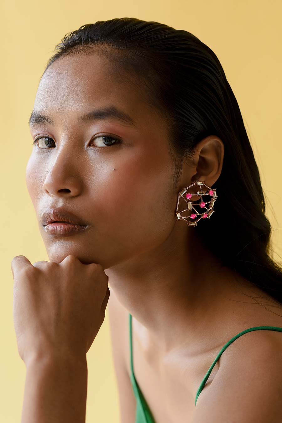 Candy Floss - Pink Swarovski Cage Stud Earrings