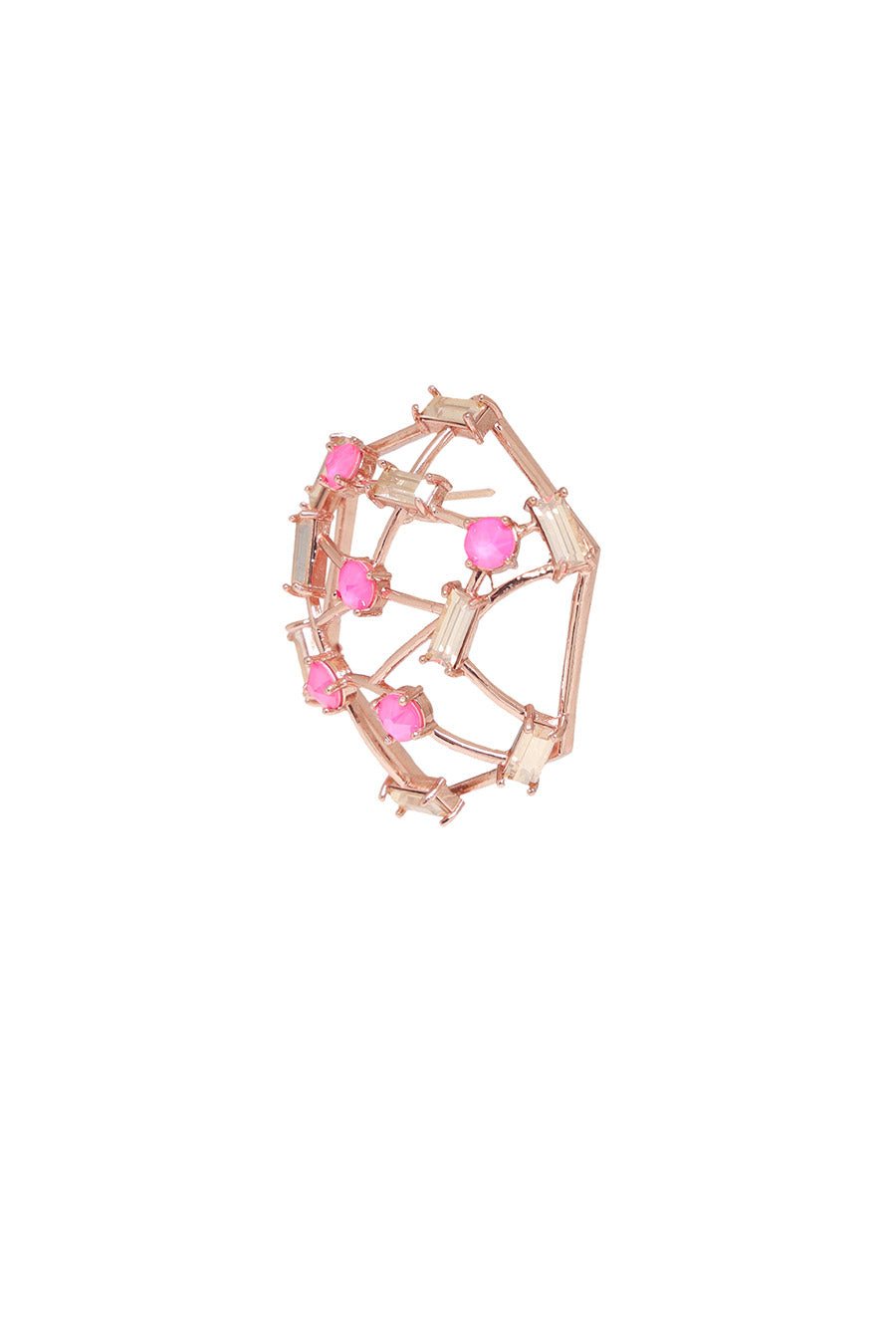Candy Floss - Pink Swarovski Cage Stud Earrings