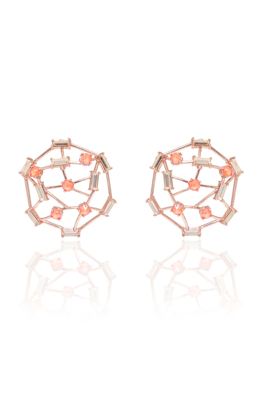 Candy Floss - Orange Swarovski Cage Stud Earrings