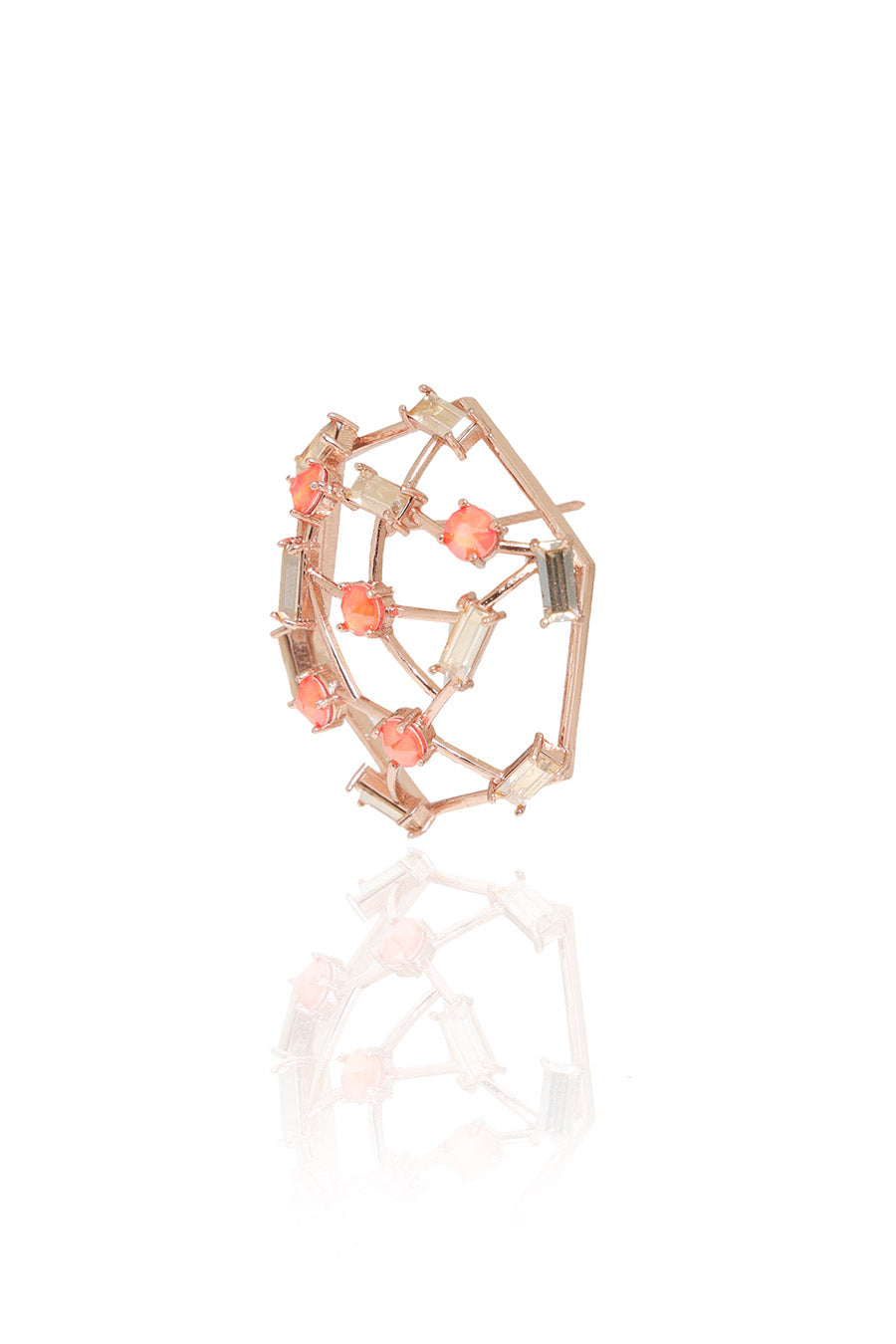 Candy Floss - Orange Swarovski Cage Stud Earrings