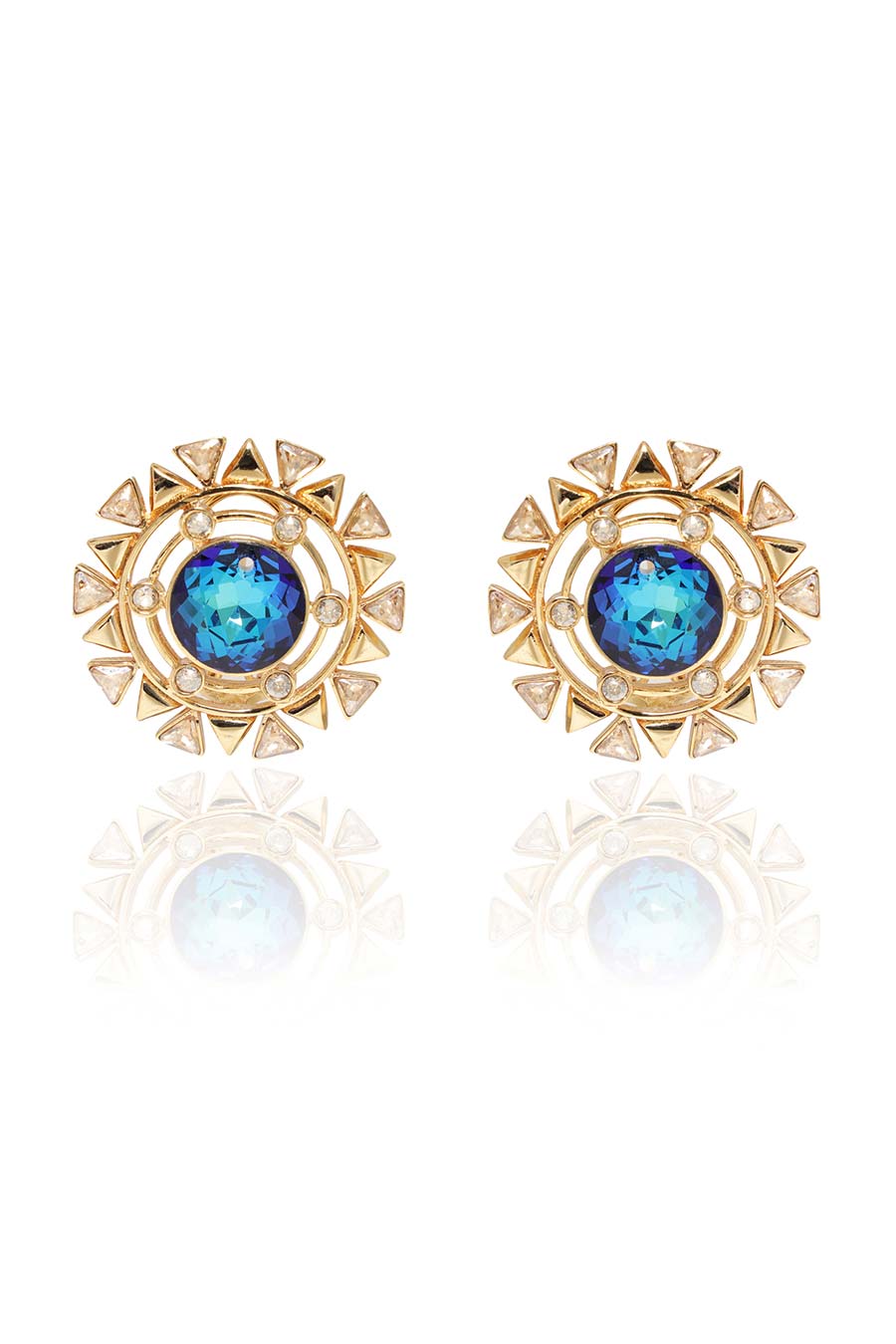 Setting Sun - Blue Grand Swarovski Stud Earrings