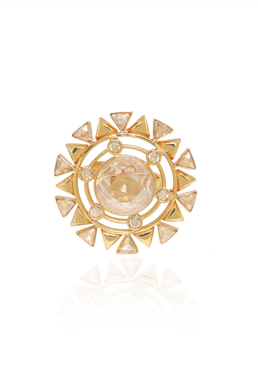 Blooming Daisy - Gold Swarovski Cocktail Ring