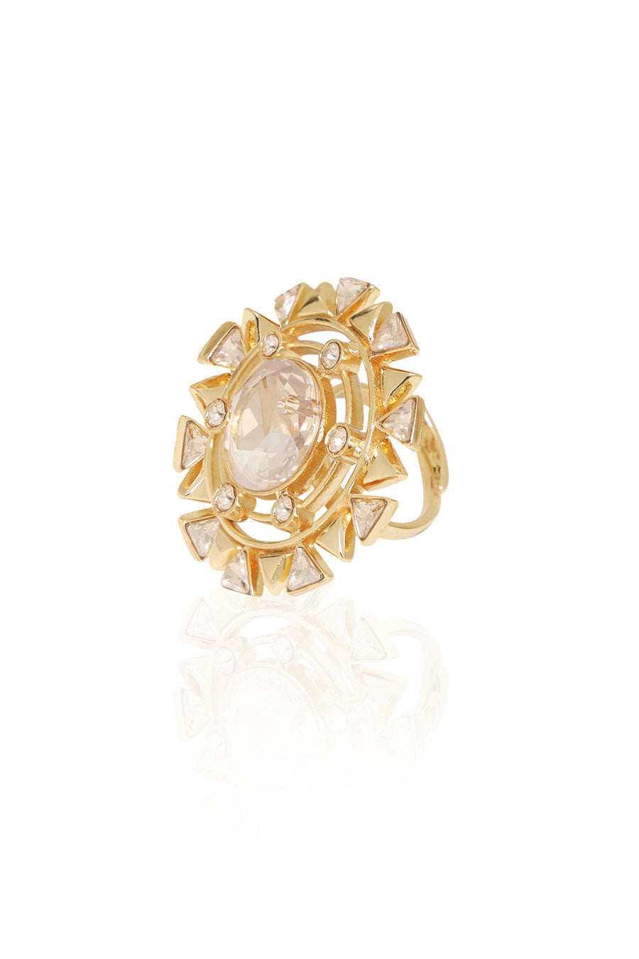 Blooming Daisy - Gold Swarovski Cocktail Ring