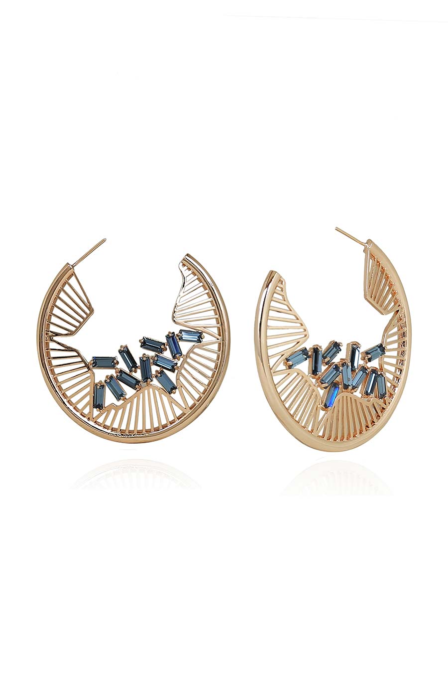 Blue Swarovski Lynn Hoop Earrings