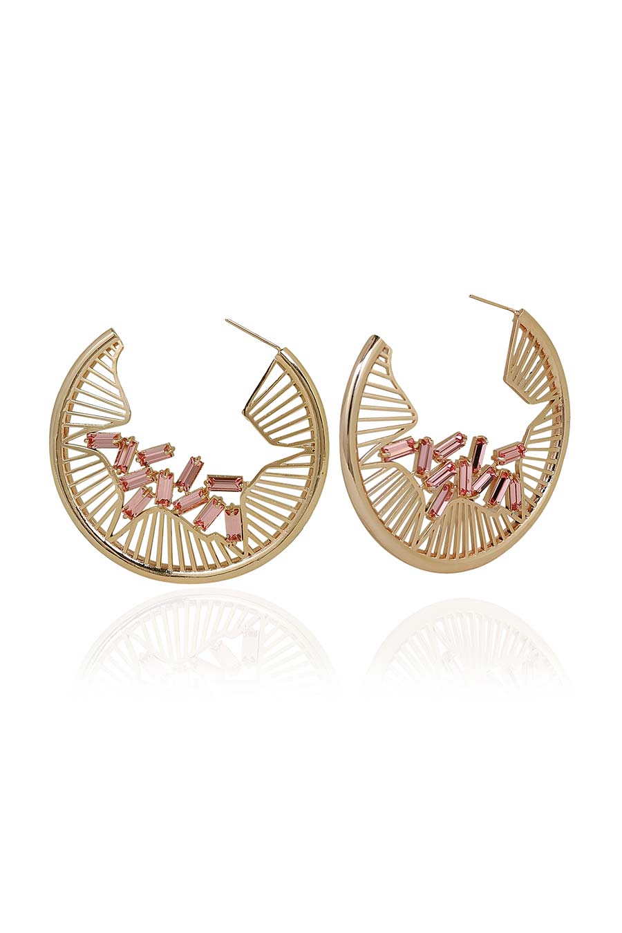 Pink Swarovski Lynn Hoop Earrings