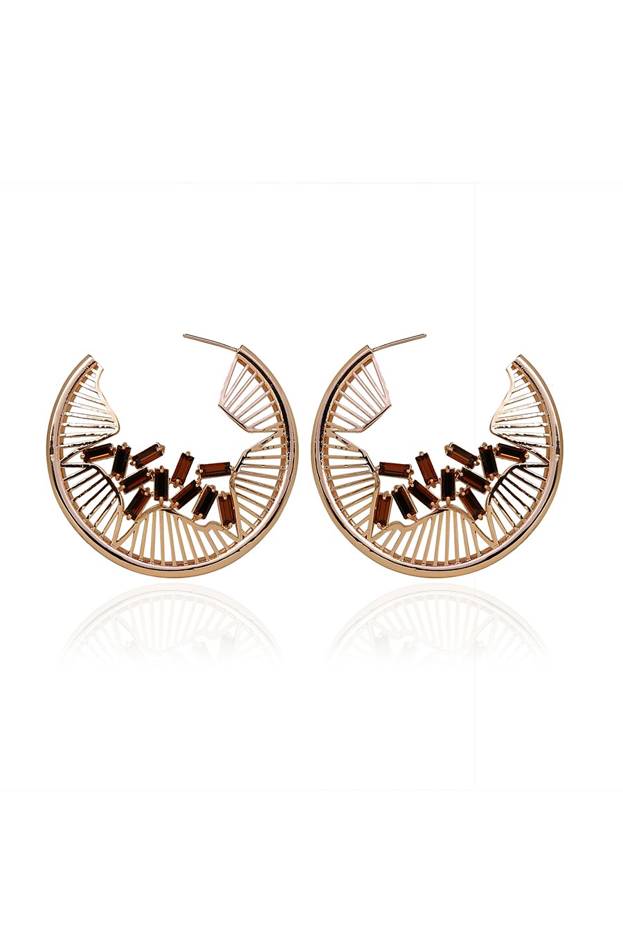 Brown Swarovski Lynn Hoop Earrings