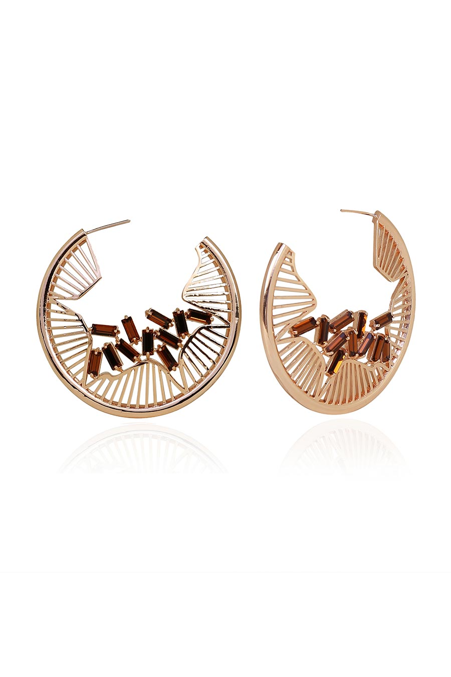 Brown Swarovski Lynn Hoop Earrings