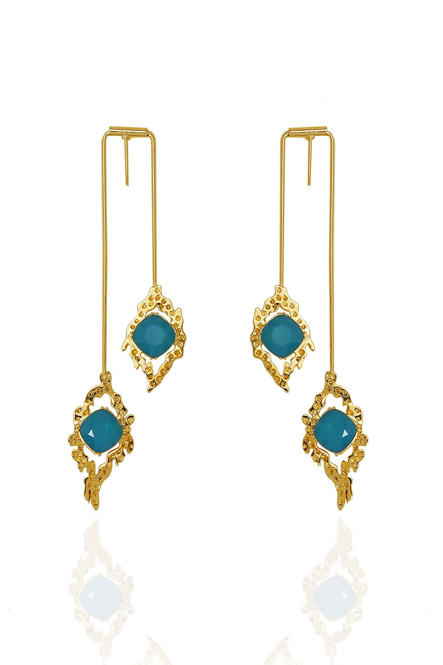 Blue Swarovski Athena Earrings