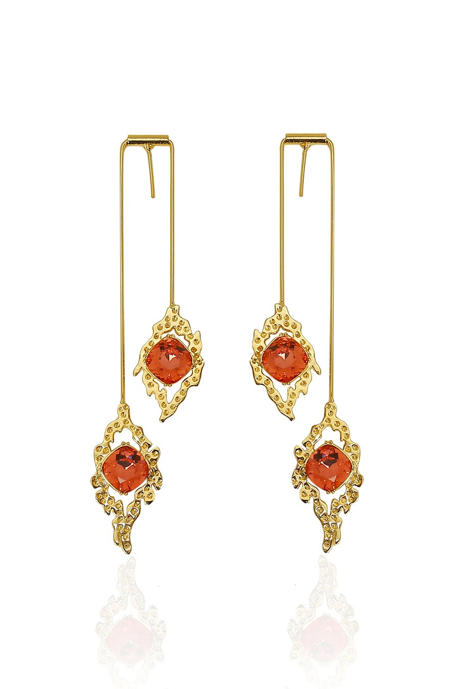 Orange Swarovski Athena Earrings