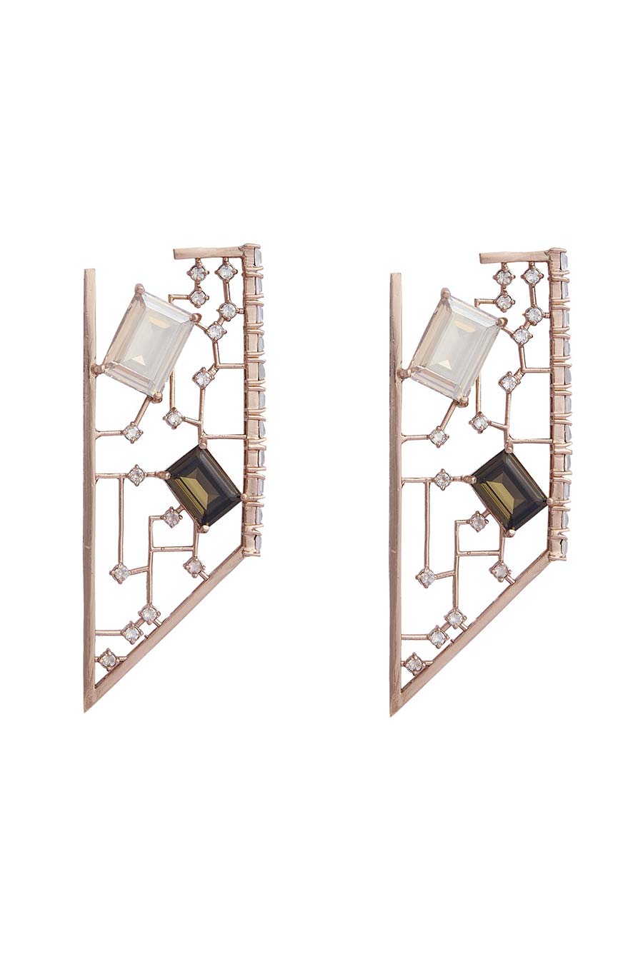 Rose Gold Swarovski Dangler Earrings