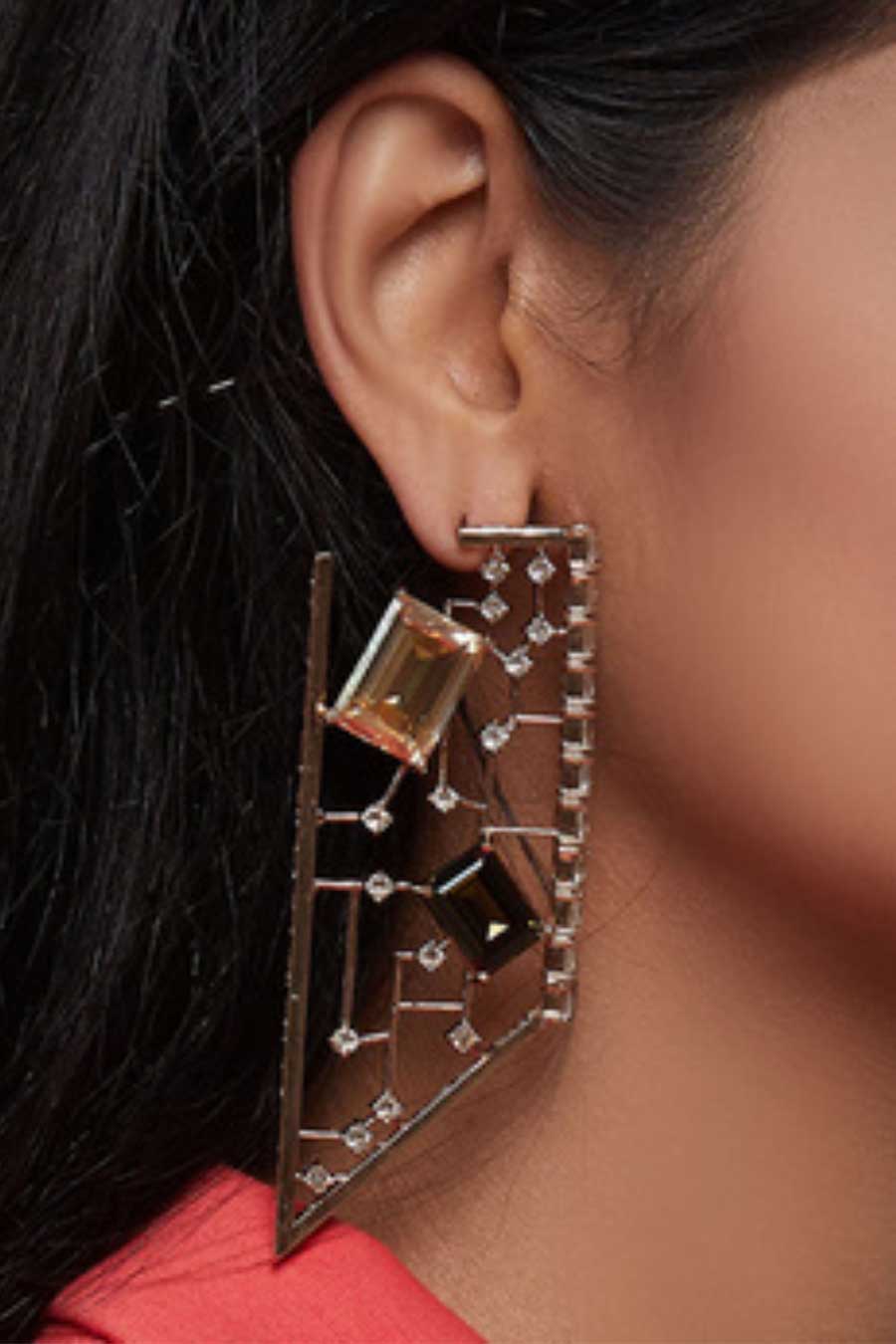 Rose Gold Swarovski Dangler Earrings