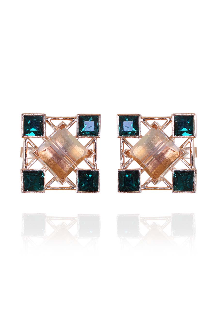 Green & Gold Swarovski Yangko Cufflinks