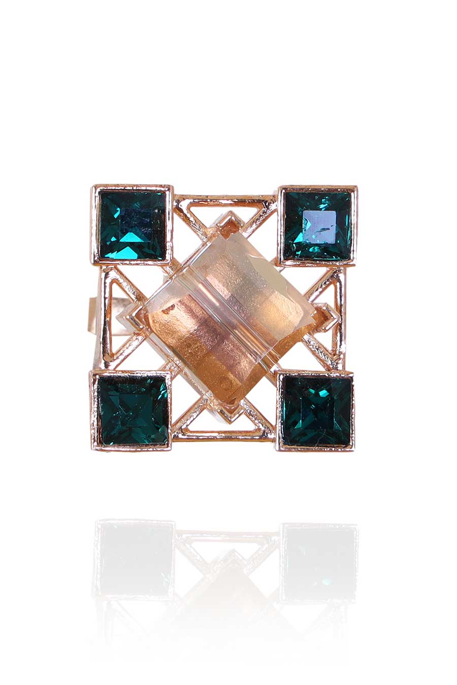 Green & Gold Swarovski Yangko Cufflinks