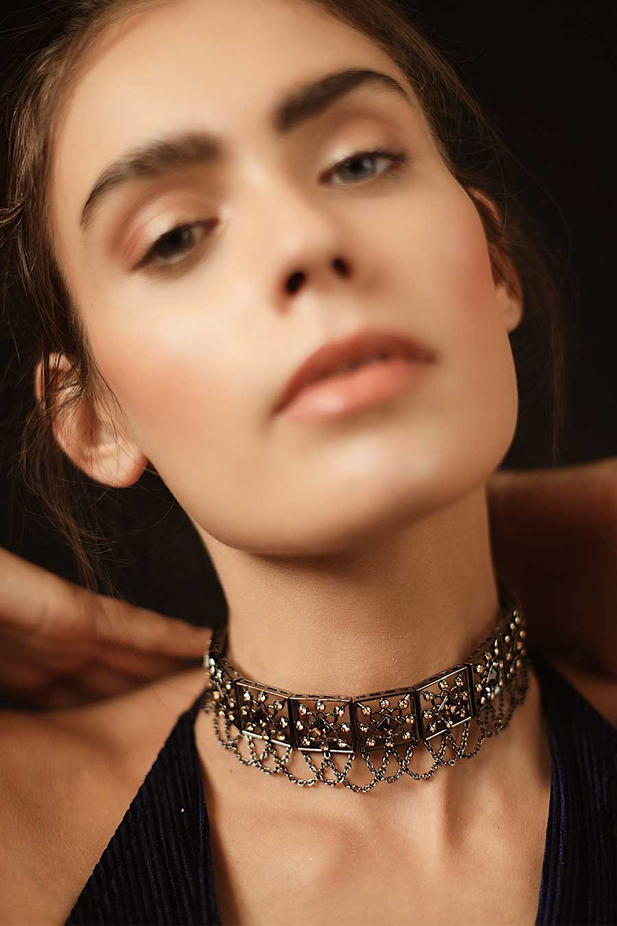 Brown Swarovski Ghoomar Choker
