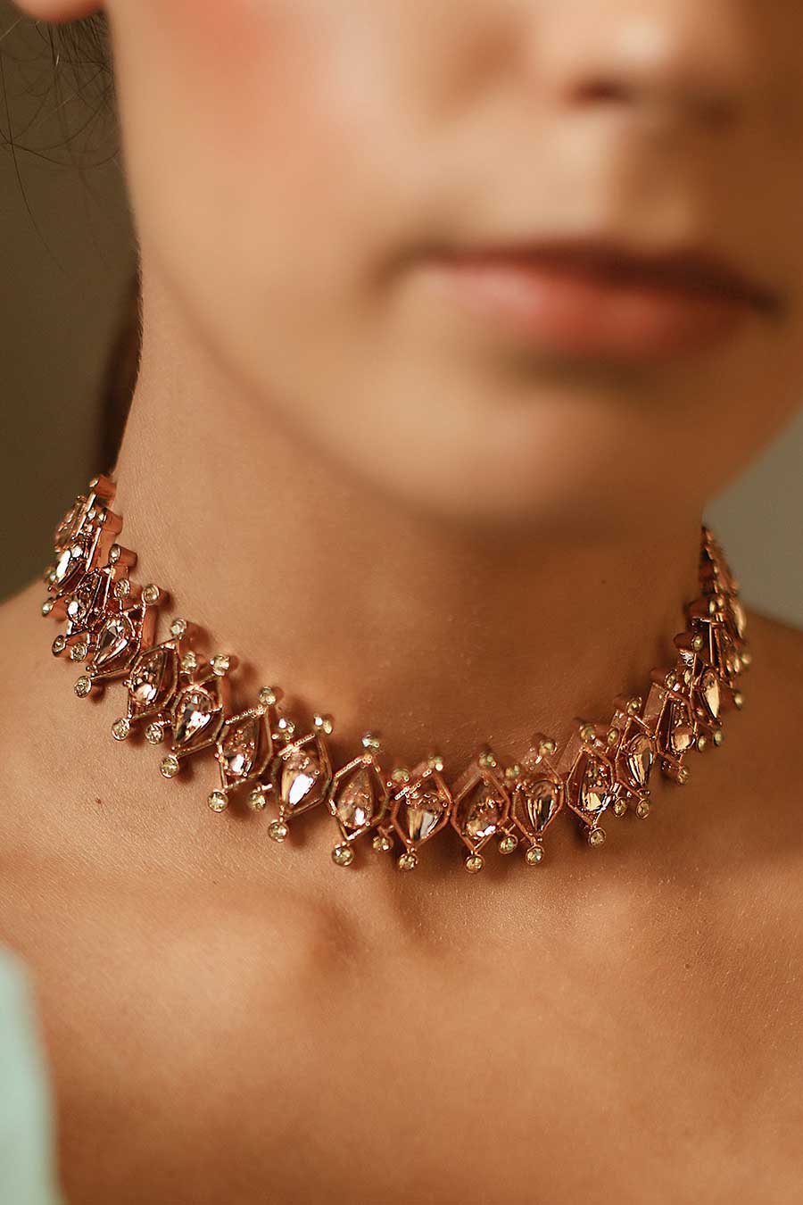 Pink & Rose Gold Swarovski Lambada Choker